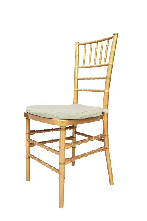 Cadeira Tiffany Dourada - Acento Bege