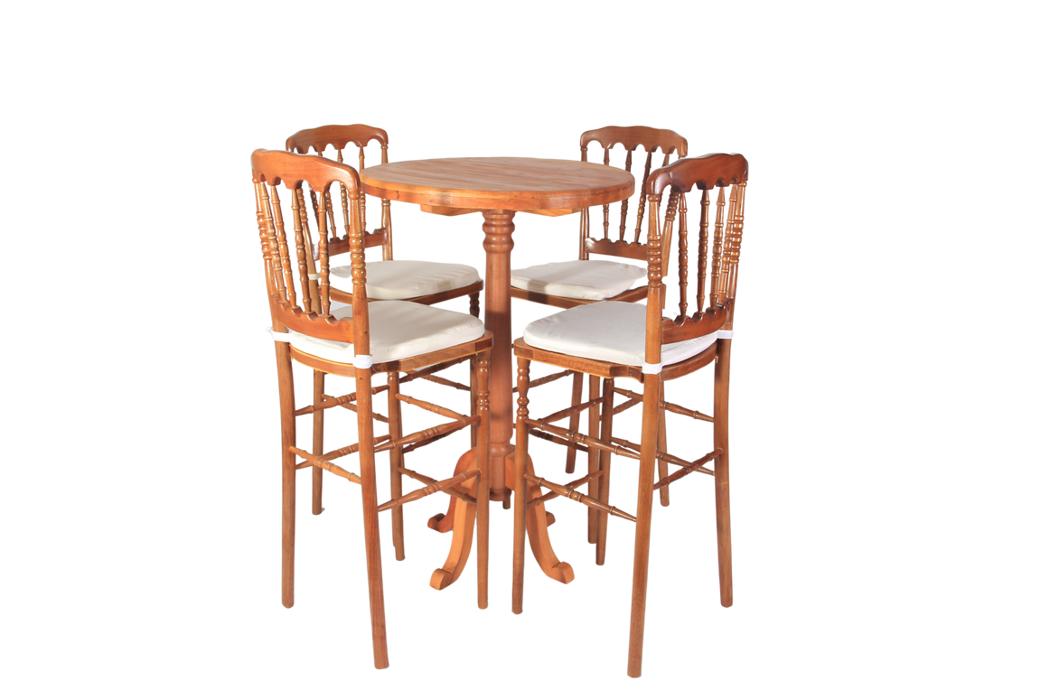 Mesa Inglesa Alta com Banqueta Imbuia