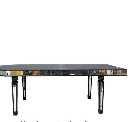 Mesa Inglesa Preta (Detalhes em Espelho)